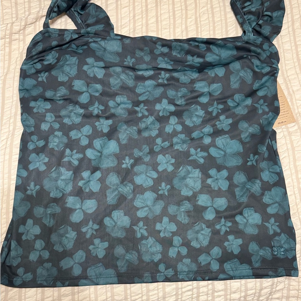 Albion Dark Teal Floral Tankini